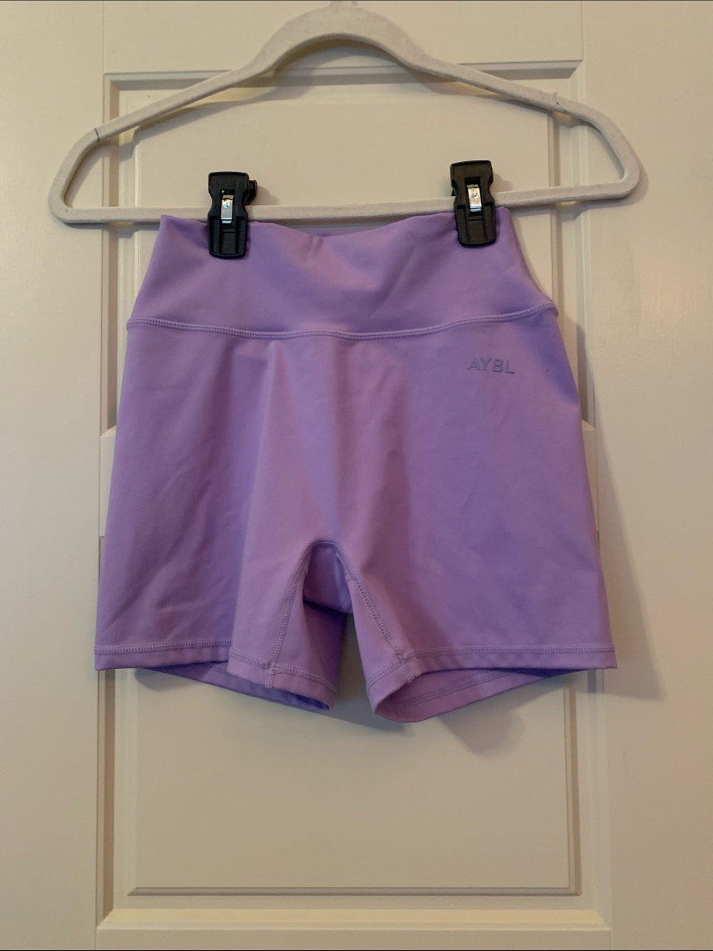 AYBL Lavender High-Rise Performance Bike Shorts Medium